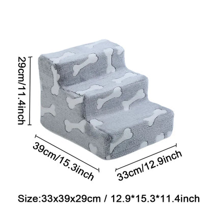 Dog Stairs & Ramp for Sofa and Bed – Bone-Shaped Pet Steps to Protect Joints for Puppies & Senior Dogs