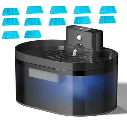 Runway 2.2L Smart Pet Water Fountain – Automatic Induction Charging Drinking Bowl for Cats & Dogs | Silent Electric Filtered Hydration System