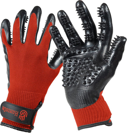 Pet Grooming Gloves – Award-Winning Shedding, Bathing & Hair Remover Mitts, Gentle Brush for Dogs & Cats