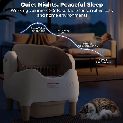 Smart Automatic Cat Litter Box – Open-Top Self-Cleaning Design with App Control & Odor Management