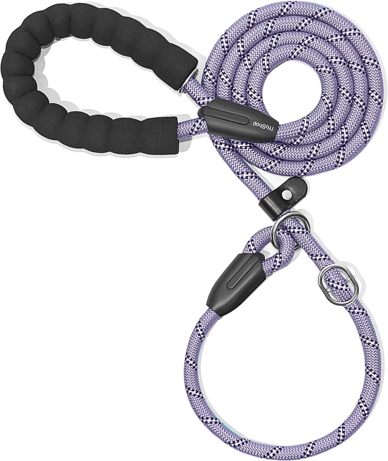 Durable Slip Lead Dog Leash with Padded Handle & Reflective Threads – No-Pull Training Leash for Dogs (3/8" x 6 FT)