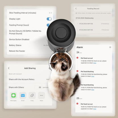 Automatic Pet Feeder for Cats & Dogs – Smart Wi-Fi Timed Food Dispenser with 6 Daily Meals, Portion Control, Desiccant Bag, 2.4GHz App Control, Hygienic Dry Kibble Feeder