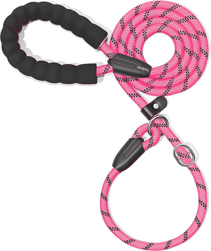 Durable Slip Lead Dog Leash with Padded Handle & Reflective Threads – No-Pull Training Leash for Dogs (3/8" x 6 FT)