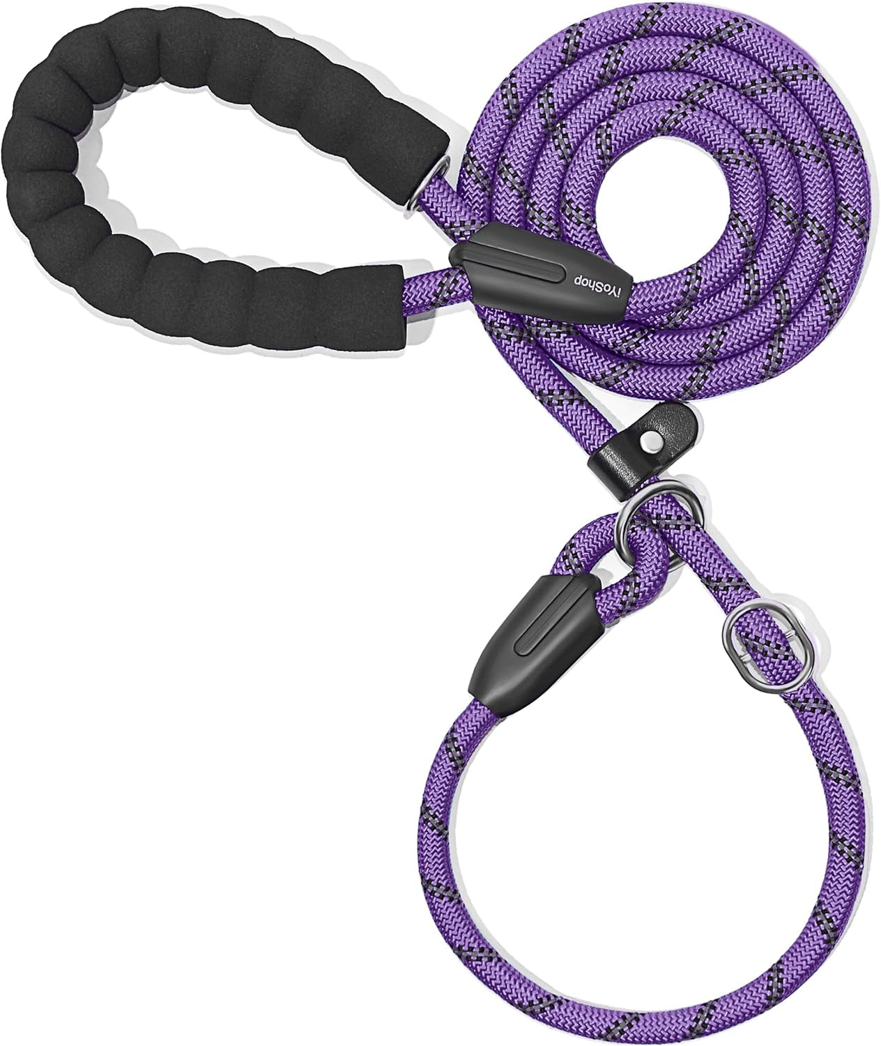 Durable Slip Lead Dog Leash with Padded Handle & Reflective Threads – No-Pull Training Leash for Dogs (3/8" x 6 FT)