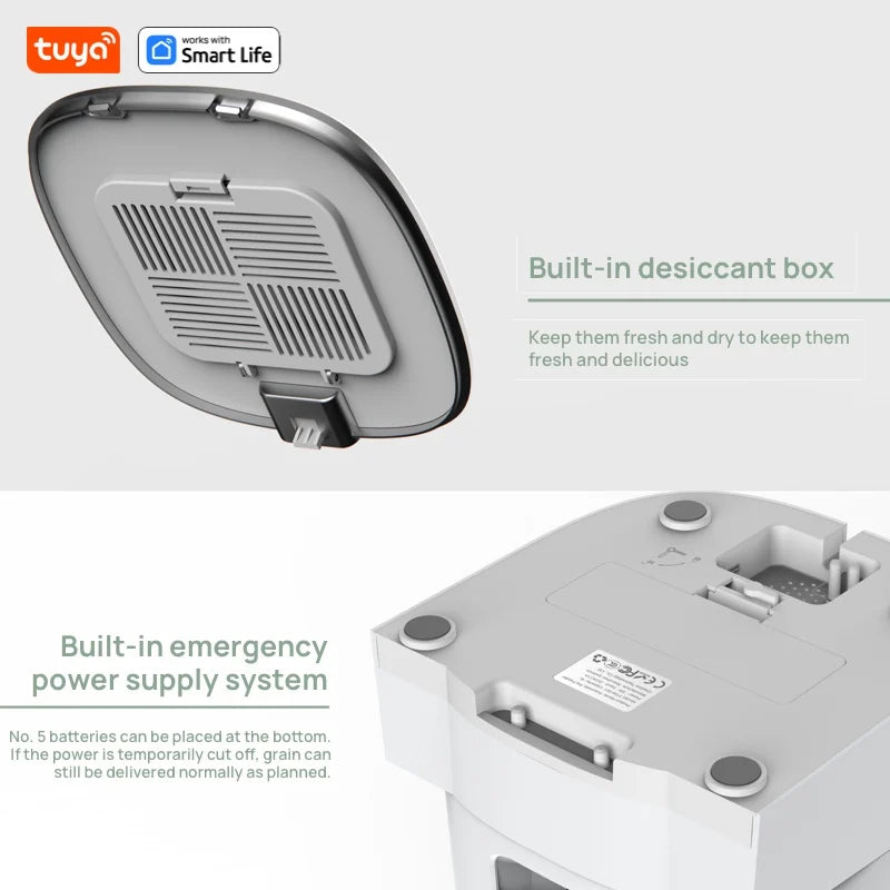 WiFi Automatic Cat Feeder for 2 Cats – 4L Smart Food Dispenser with App Control, Dual Stainless Steel Bowls & Low-Food Alerts