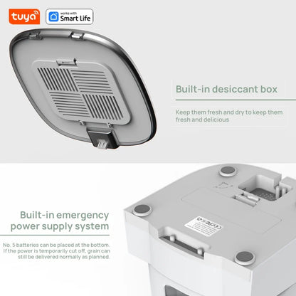 WiFi Automatic Cat Feeder for 2 Cats – 4L Smart Food Dispenser with App Control, Dual Stainless Steel Bowls & Low-Food Alerts