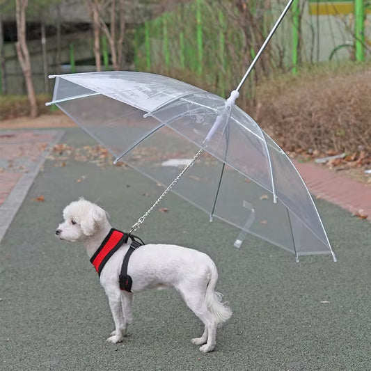 Pet Umbrella Leash for Small Dogs – Rainproof & Snowproof Adjustable Dog Umbrella with Leash